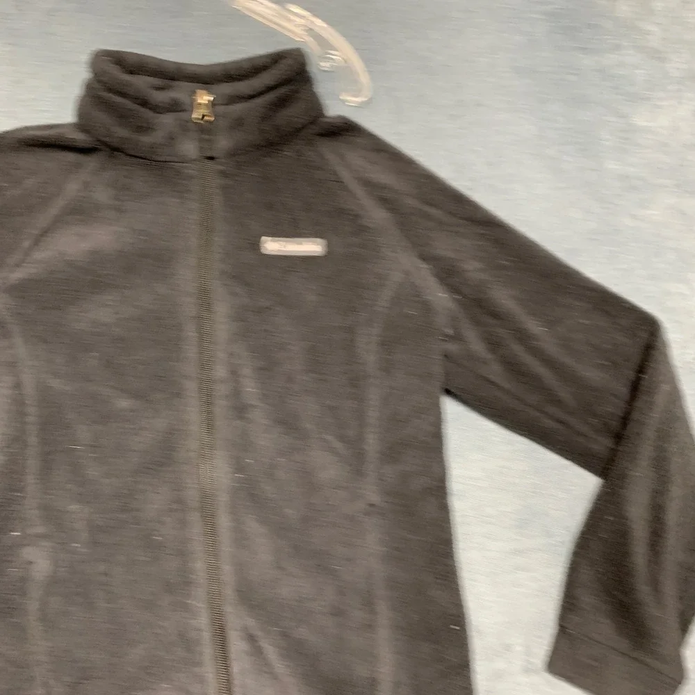 Columbia Sportswear Company Fleece Jacket Girls Large Black Full Zip Mock Neck